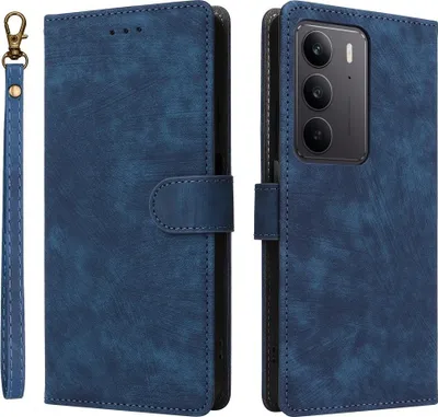 Produktbild von Realme 14x 5G / C75 Hülle - Coverup Klapphülle mit Schlüsselband - Blau