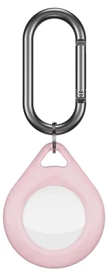 Productafbeelding van KeyBudz Secure Dock AirTag (2-pack) – Specifiek Ontworpen voor Apple AirTag – Passieve Geluidsisolatie – Veelzijdige Bevestiging met Haakje - Roze