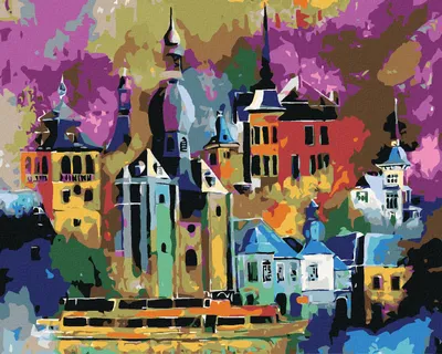 Obrázok produktu pre Zuty - Maľovanie podľa čísel - FAREBNÉ MESTO, 40x50 cm, bez rámu a bez vypnutia plátna