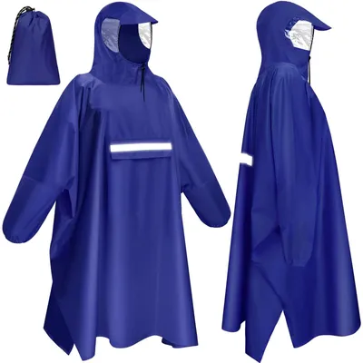 Produktbild von Regenponcho Regencape Regenjacke - Wasserdicht - Mit Kapuze und Ärmeln - Für Männer und Frauen - Für Wandern, Radfahren und Angeln
