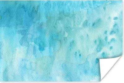 Produktbild von MuchoWow® Poster Aquarell - Türkis - Abstrakt 90x60 cm - Schlafzimmer