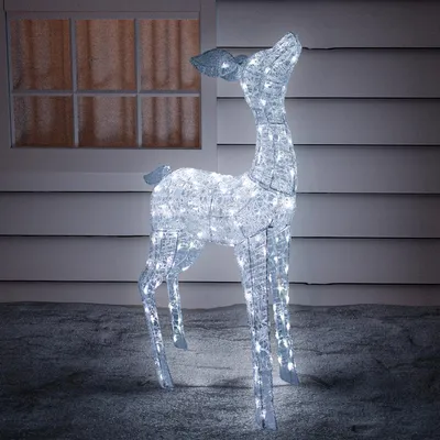Productafbeelding van XL acryl hertenfiguur met 120 LED's, koelwit, voor buitenverlichting