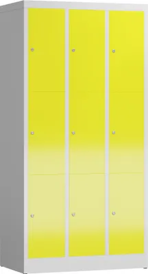 Produktbild von Schließfachschrank, Fächerschrank 9 Fächer Spind 180x90x50cm lichtgrau/zinkgelb X-520336