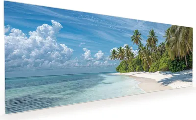 Produktbild von Küchenrückwand Spritzschutz Glas mit Motiv Tropischer Strand 40 x 40 cm