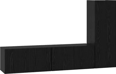 Productafbeelding van vidaXL TV-kast set, 3 stuks, zwart, eikenlook, houtvezel