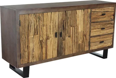 Immagine prodotto di Milani Home - madia in legno di mango e metallo, per soggiorno e ingresso, 160 x 40 x 85 cm