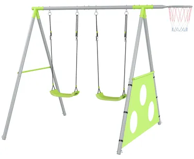 Produktbild von AIYAPLAY 3 in 1 Schaukelgestell Outdoor Schaukelgerüst mit Metallgestell