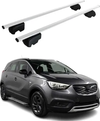 Image de Barres de toit Transversales pour Opel Crossland X 2017-2023 Fer Argent ABE