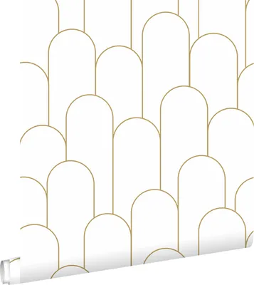 Obrázek produktu pro ESTAhome Tapeta s motivem art déco v bílé a zlaté barvě - 139653 - 50 x 900 cm