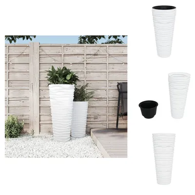 Image de vidaXL Bac à plantes avec insert amovible Blanc 18/45 L PP - Pots de fleurs & Jardinières