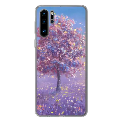 Produktbild von MuchoWow® Handyhülle Schutzhülle Hülle für Huawei P30 Pro Baum - Sommer - Rosa Silikon Softcase Handy Hülle - Schutzdeckel