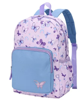 Immagine prodotto di Zaino per bambine, età 4-8 anni, capacità 11,4 litri, motivo farfalla, dimensioni 37x28x11 cm, realizzato in poliestere 900D, idrorepellente, peso 370g