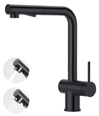 Immagine prodotto di Miscelatore monocomando per cucina, estraibile, nero, con 2 funzioni