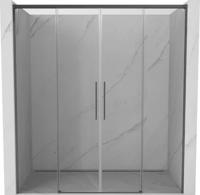 Zdjęcie produktu dla Mexen Rox Duo drzwi prysznicowe rozsuwane 200 cm, transparent, gun metal - 8C2-200-002-95-00