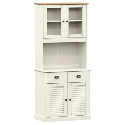 Immagine prodotto di Credenza VIGO Bianca 78x40x175 cm in Legno Massello di Pino