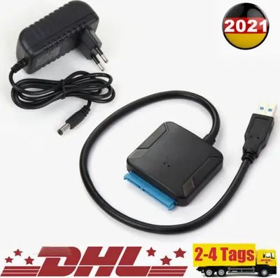 Produktbild von USB 3.0 auf zu SATA Adapter Kabel für 2,5 / 3,5 Zoll HDD SSD SATA Externe Festplatte Konverter PC Laptop