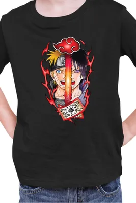 Produktbild von Kinder T-Shirt Naruto Naruto V Sasuke 02, 7-8 Jahr - 128 / Schwarz