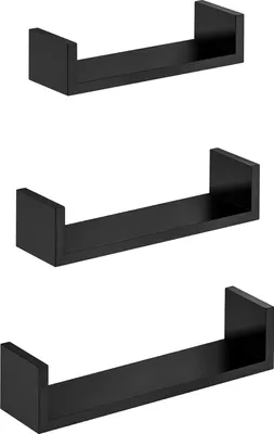 Produktbild von Schwebende Regale Set von 3 - 30/35/40 cm - belastbar bis 10 kg - schwarz
