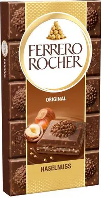 Obrázek produktu pro Ferrero Rocher Original mléčná čokoláda s lískovými oříšky 90g