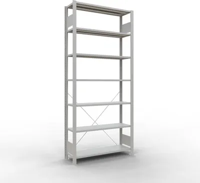 Produktbild von Schulte Büro-Fachbodenregal MULTIplus85 Stecksystem ohne Anschlagleiste | Grundregal | Fachlast 85kg | HxBxT 230x100x30cm | 7 Ebenen | Einseitig nutzbar | Lichtgrau