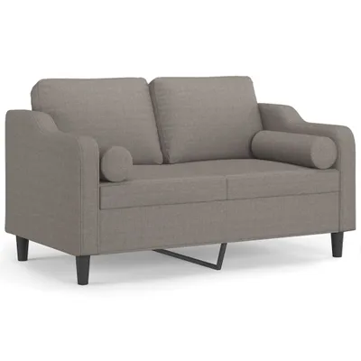 Produktbild von vidaXL 2-Sitzer-Sofa mit Zierkissen Taupe 120 cm Stoff