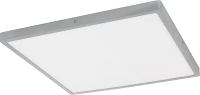 Produktbild von EGLO LED Deckenleuchte Fueva 1, 1 flammige Deckenlampe, Material: Aluminium, Kunststoff, Farbe: Silber, weiß, L: 60x60 cm, warmweiß