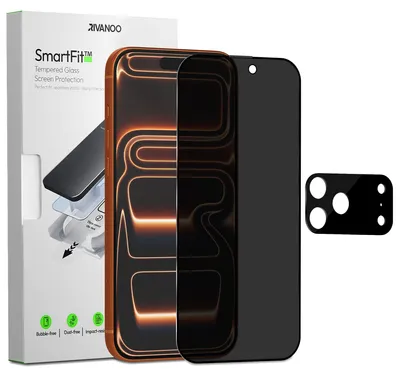 Obrázok produktu pre 1-balenie iPhone 17 Pro Ochranné sklo na displej Privacy & 1-balenie ochrana objektívu - Tvrdené sklo | [Automatická inštalácia] - Bez bublín