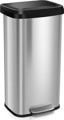 Produktbild von GOPLUS Abfalleimer Edelstahl, 68L Treteimer mit sanft schließendem Deckel, Griffe & Metallpedal, Mülleimer geruchsdicht für Küche, Bad & Wohnzimmer, Silber