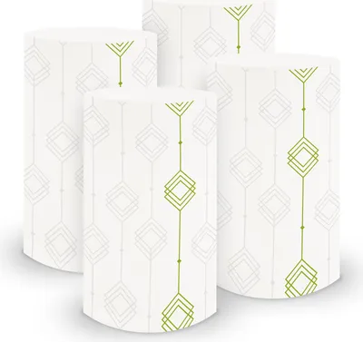 Produktbild von itenga 6x Windlicht klein Ornament weiß grün / frühlingsgrün, 10,0 cm