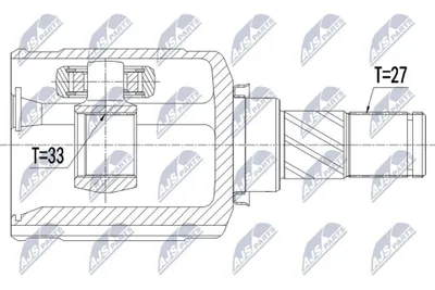 Produktbild von NTY Gelenksatz Antriebswelle Vorne Links für NISSAN X-TRAIL (T32) NPW-NS-079