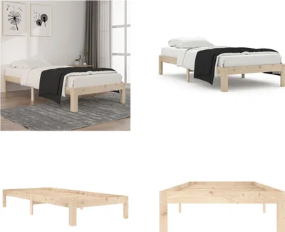 Produktbild von vidaXL Massivholzbett Kiefer 90x200 cm - Bettrahmen - Bettgestell - Bett - Holzbettrahmen