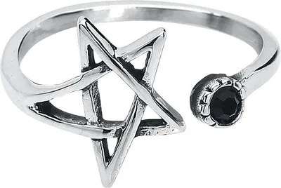 Produktbild von etNox Ring Damen Pentagramm silberfarben Geschenke, Gothic Edelstahl L