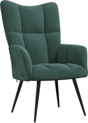 vidaXL Relaxsessel mit Hocker Dunkelgrün Samt