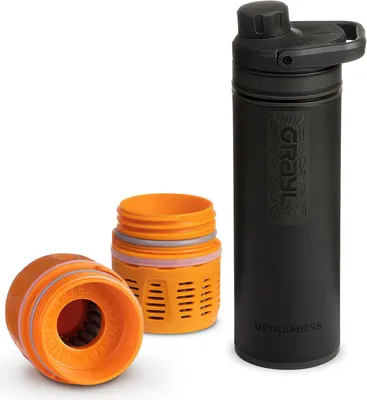 Produktbild von Grayl UltraPress Outdoor- & Reisewasserfilter, Covert Black mit 2 Ersatzfilter