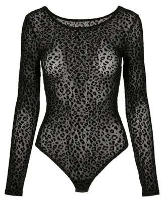Produktbild von Urban Classics - Bodysuit Spitzendetail für Damen TN864 (M) (Schwarz)