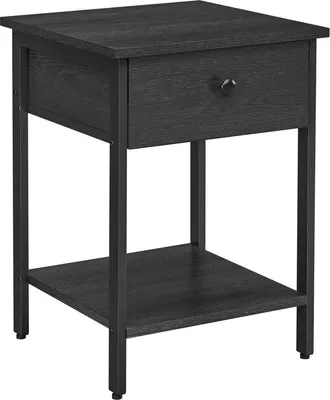 Produktbild von VASAGLE Nachttisch, Nachttisch, Beistelltisch mit Schublade und Ablage, 40 x 40 x 55 cm, Schlafzimmer, Wohnzimmer, Stahlgestell, einfache Montage