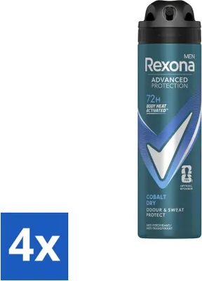 Obrázek produktu pro Rexona Men - Deodorant ve spreji - Cobalt Dry - Sportovní svěžest - 150 ml - hodnotné balení - 4 kusy