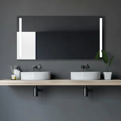 Immagine prodotto di Specchio da bagno con illuminazione TALOS Light - Specchio da bagno a LED 140 x 70 cm - con fori per la luce retroilluminati - colore luce bianco neutro