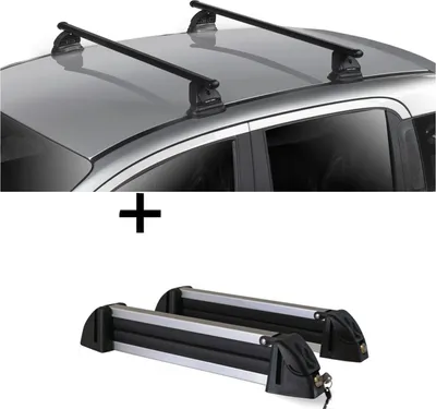 Produktbild von Skiträger Alu 4 Paar Ski + Dachträger VDP EVO Stahl kompatibel mit für Mercedes Classe S (W221) 4 Türer 2005-2013
