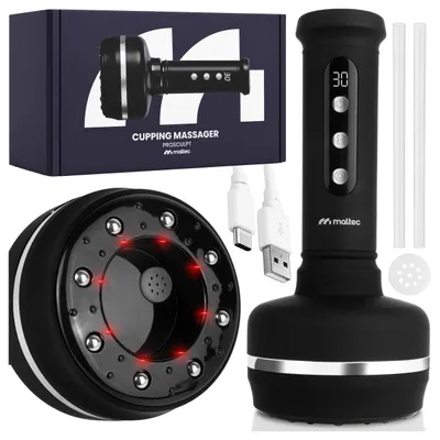 Produktbild von MalTec Elektrisches Schröpfmassagegerät mit Wärmefunktion Gua Sha 30 Saugstufen LED 3000 mAh Schwarz Timer, KI-generiertes Bild