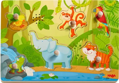 Image de HABA Puzzle sonore dans la jungle, Puzzle à saisir, Jouets pour enfants, à partir de 2 ans, 303181