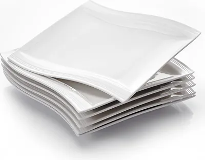Produktbild von MALACASA, Flora Dessertteller, 12 teilig Set Cremeweiß Porzellan Kuchenteller Frühstückteller 8,25" / 21 x 21,5 x 2,5 cm für 12 Personen