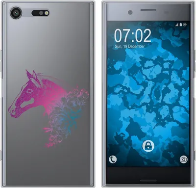 Produktbild von PhoneNatic Case kompatibel mit Sony Xperia XZ Premium Silikon-Hülle Floral Pferd M5-6