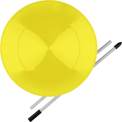 Produktbild von Diabolo jonglierteller mit stab kinder– 23 cm UV reaktiver Jonglierteller  (55 cm) für leichtgängiges Drehen | Gelb Plastik teller zum jonglieren