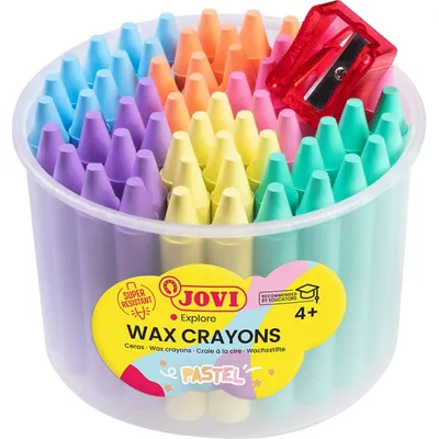 Produktbild von Jovi JOVICOLOR Wachsstifte 60er Dose mit 1 Spitzer, pastel