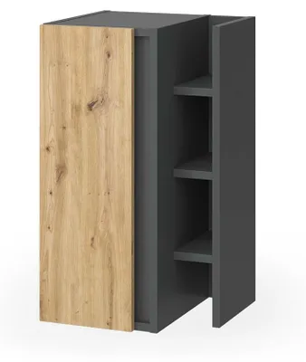 Image de Meuble salle de bain Vicco Edelin Anthracite/Artisan 35x60cm avec 3 compartiments de rangement, Model 57990