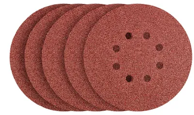 Image de Disques abrasifs auto-agrippants de 150 mm, grain P40, 5 pièces, avec 8 trous