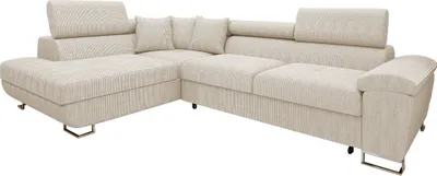Produktbild von MIRJAN24 Ecksofa Cotere Cord, L-Form Eckcouch mit Schlaffunktion und Bettkasten (Farbe: Poso 100, Seite: Links)