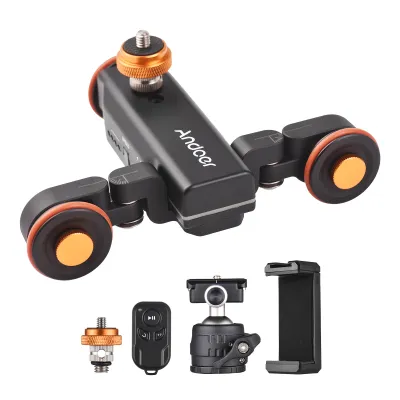 Obrázek produktu pro Andoer Motorizovaný kamerový video panáček se stupnicovým displejem, automatický panáček, motorizovaný video slider skater, 3 nastavitelné rychlosti s dálkovým ovládáním 2,4 G, držák telefonu, náhradní kulová hlava pro iPhone 15/14/13 pro Canon Nikon Sony DSLR fotoaparát