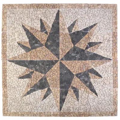 Produktbild von vidaXL Mosaikfliesen Windmuster Mehrfarbig 120 x 120 cm Marmor
